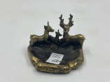 Bronze Pocono Mountain Split Rock Lodge Deer Ashtray
