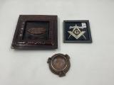 Large mcm roy schrueder - free mason - resin dog