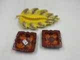 mcm yellow cali #812 - 2 mcm sequoia ware ashtrays