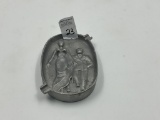 Art Deco Two Sided aluminum figural Ashtray