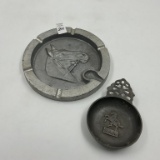 heavy large horse ashtray - metal blue stallion farm
