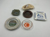 6 misc ashtrays - the galenie - ireland - meramec caverns - onterio place - winston select - ceramic