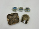 Large brinze music ashtray mcm - glass horseshoe