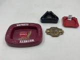 4 ADV - porcelain humidor - tin lake of the ozarks - tin ginos - watneys brewers since 1487