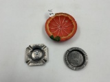 3 ashtray , 2 3in metal pikes peak , salem , 1 - 6in florida
