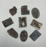 9 metal 6inch states ashtrays - texas, missouri, illinois, mississippi, michigan, kansas, arkansas,
