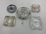 5 misc - holiday inn - chrome elephant - mealeys resturant - sq clear glass - silver 25th anniversar