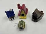 4 misc - Delft blue house 0 made in japan house - yellow house - xyz bryson glazed pottery house