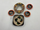 5 misc - mcm hand painted parcelain - mcm pottery - 3 made in japan