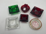 6 misc - 4 mcm square glass -red glass - 1972 erie centennial