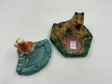 2 misc - spainiel dog - chalk sheppard ashtray