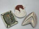 3 vintage ashtrays shawnee boomerang Lrg