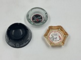 3 Glass Ashtrays chicago berghoff = chicago