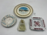 4 misc - marble dog - round porcelain - columbia federal savings - north riverside il - square ceram