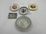 5 misc - metal pella iowa - lincols home il - new mexico - round flowers signed edmunds - mcm heavy