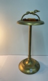 Mcm amber glass smoking stand greyhound dog