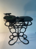 Horse shoe smoking stand with dog