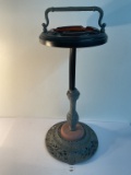 Ornate amber glass smoking stand