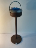 1950s metal smoking stand blue ashtray