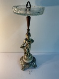 1950s figural cut glass smoking stand