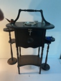 Vintage mcm wood pipe smoking stand