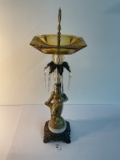 mcm figural amber glass smoking stand