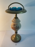 1970s blue glass tray smoking stand