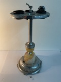Art deco lighted slag glass smoking stand