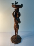 Carved figural/ lady smoking stand