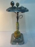 Art deco slag glass smoking stand