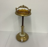 Mcm amber glass smoking stand