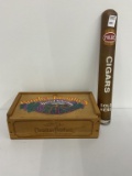 Cigars sold here ADV - christian brothers wood box