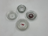 4 Glass hotel adv. Ashtrays