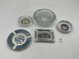 5 misc - mcm large cut glass - 1st national bank blanchaedville wis 1977 - empire state building - a