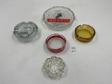 5 misc - RossLi 1961 germany mcm - harrahs reno - riviera - vegas - 2 glass ashtrays