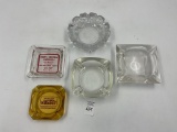 5 misc - 3 mcm glass trays - john ascuagas nugget reno - toms electric fulton il
