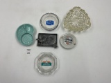 6 misc - mcm cut glass tray - rodeway inn - starset bird howard johnsons - mcm shawnee #411 - vintag