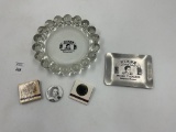 4 misc - large ronald reagan dixon il glass - unopened in plastic ronald reagan matches - ronald rea