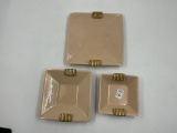 1957 3 piece mcm ashtray set