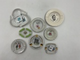 8 misc - 1920s japan man/lady 2 glass unmarked - south dakota - paris - I love you - lincoln - seatt