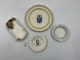 4 misc - porcelain dorus - lincoln - flower tray - a.d. smith 1974 25th anniversary