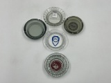 4 glass advertizing ashtrays US Jacees
