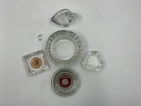 5 misc - mcm heavy cut glass - ballys casino - doug fir - glass duck - small glass trsy