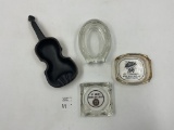 4 misc - mcm heavy glass horseshoe - mt morris american legion rock falls il credit union - mcm pott