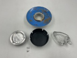 4 misc - 12 mcdonalds ashtrays - glass duck - friendship citgo rock falls il 1970s - round prcelain