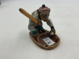 Rare mcm monkey porcelain baseball player / wood bat