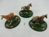 3 mcm porcelain horses