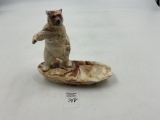 Mcm alaska grizzly - black folk art bottle cap ashtray