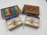 4 cigar boxes - wm penn x2 - red dot - harvester