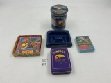 Camel joe coasters  - camel ashtray - camel wides [;aying cards - 2 camel tins